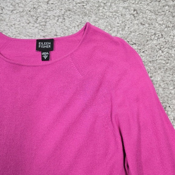 Vintage Eileen Fisher Sweater Womens Small Pink Long Sleeve Pullover Stretch - Picture 3 of 11